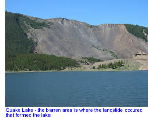 Quake Lake in Southern Montana