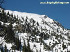 Closer up view of Bridger Gully at Bridger Bowl