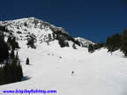 Looking up towards "Bridger Gully" which is accessed off the "Ridge"