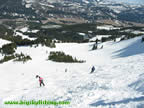 Group of skiers heading down the North Bowl