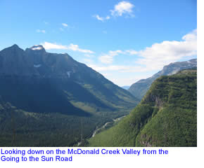 McDonald Creek Valley from Going to the Sun Road