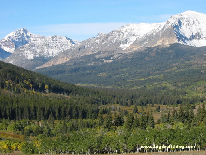 View of Glacier National Park from the east side
