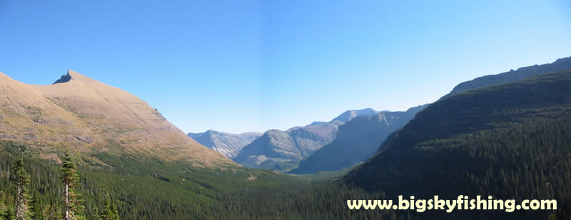 Panoramic View Looking Back Down the Valley