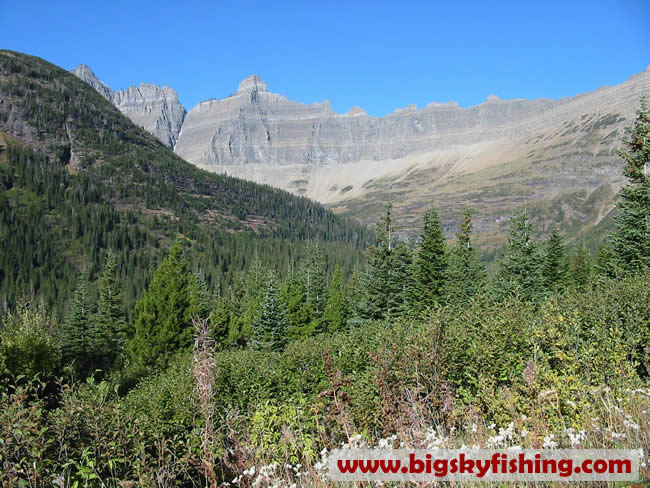 The "Ptarmigan Wall" seen from the Iceberg Lake Hiking Trail