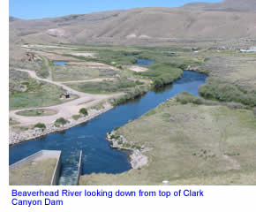 Origin of the Beaverhead River at Clark Canyon Dam