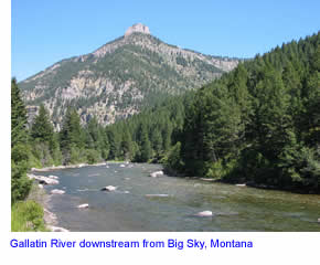 Gallatin River in the canyon near Big Sky