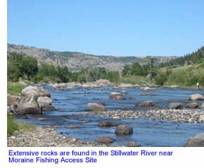 Rocks everywhere in the Stillwater River at Moraine