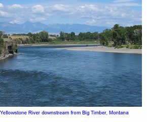 Yellowstone River downstream from Big Timber, MT