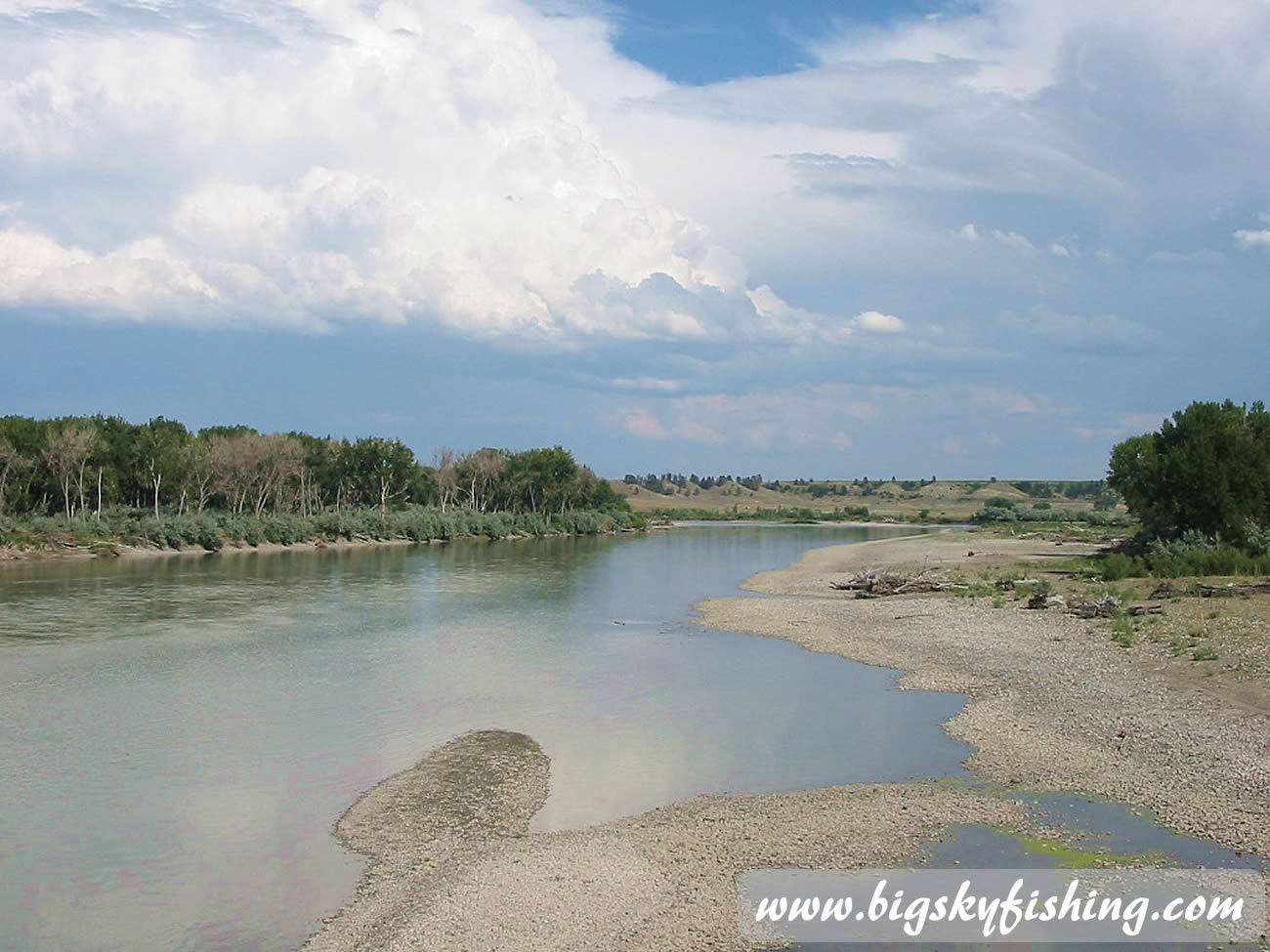Typical Scenery of Lower Yellowstone River in Montana