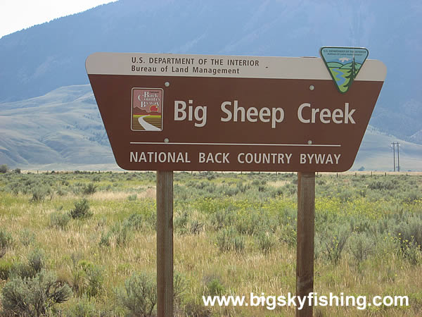 Sign for the Big Sheep Creek Backcountry Byway
