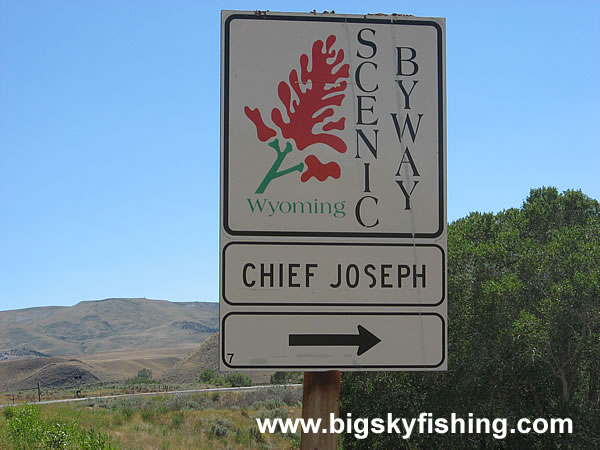 Sign for the Chief Joseph Scenic Byway in Wyoming