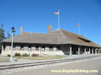 The West Yellowstone Museum, seen from the railroad side.