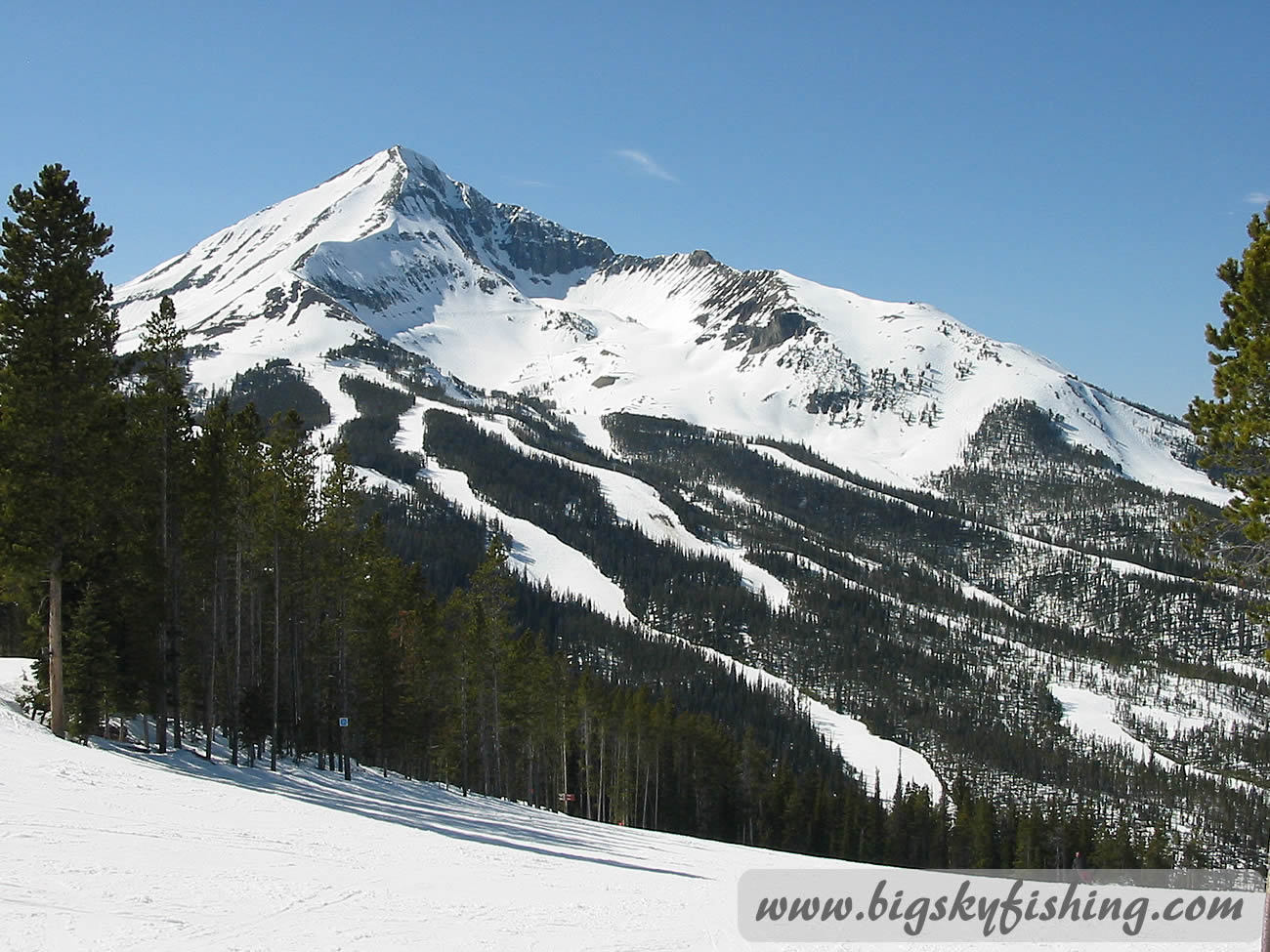 Lone Peak From Andesite Mountain at Big Sky Resort in Montana