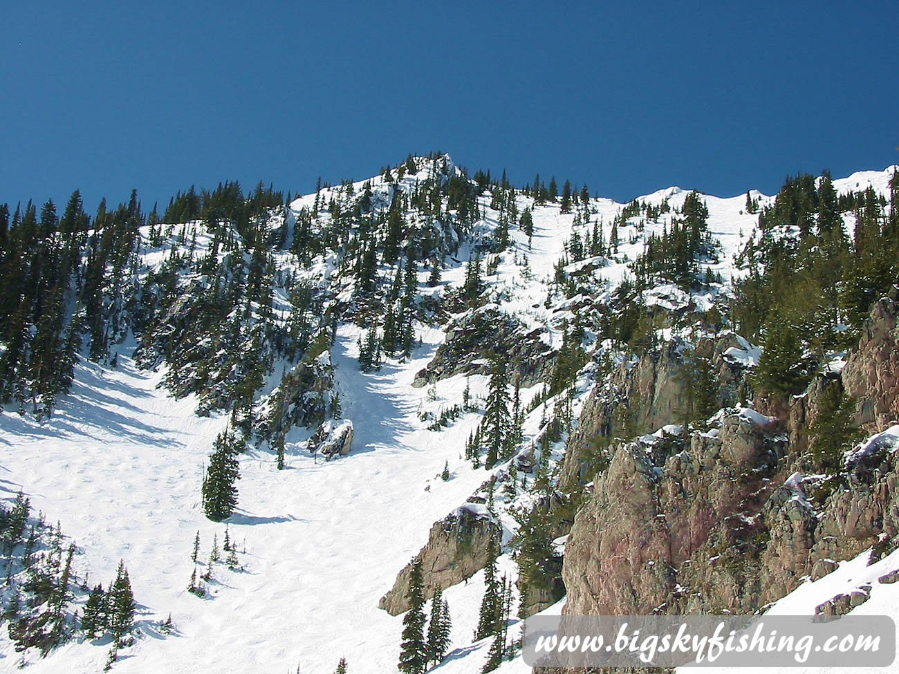 Expert Terrain Below the Ridge at Bridger Bowl