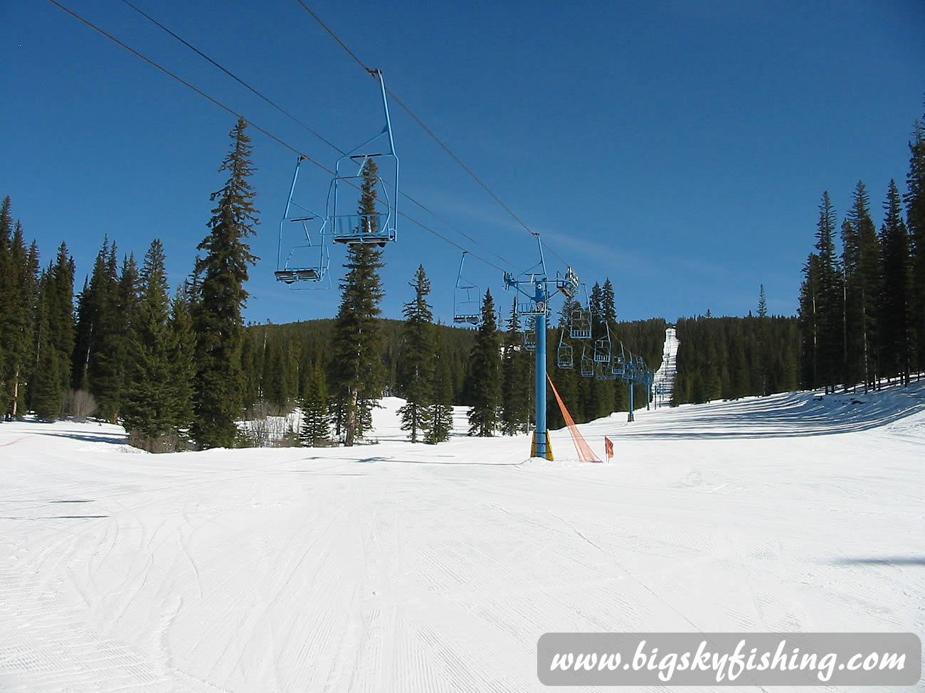 Beneath the Rumsey Chairlift at Discovery Ski Area