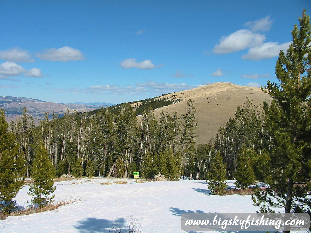 Great views and spotty snow cover