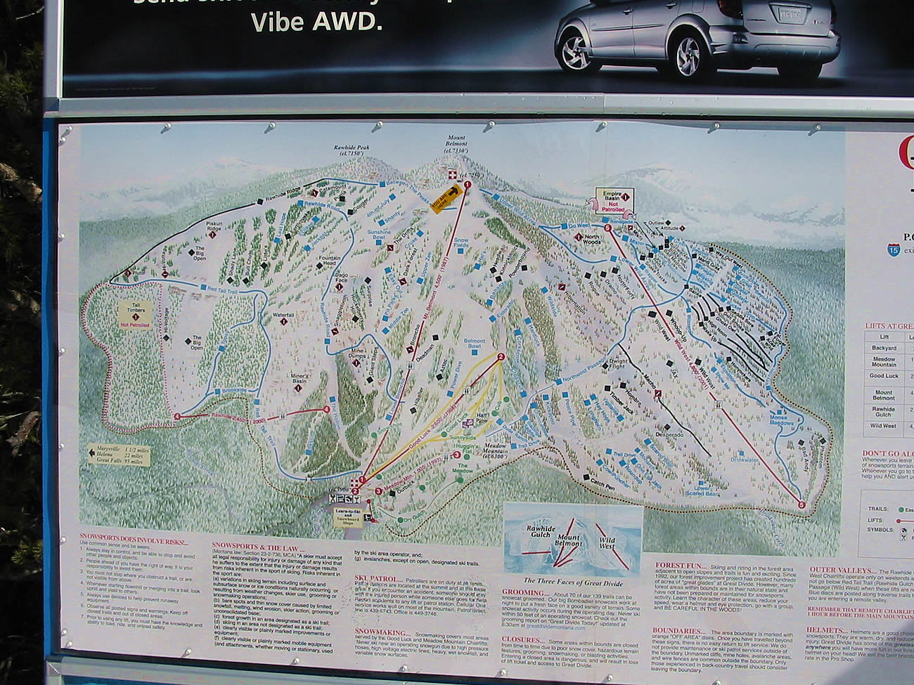 Great Divide Ski Area Trail Map