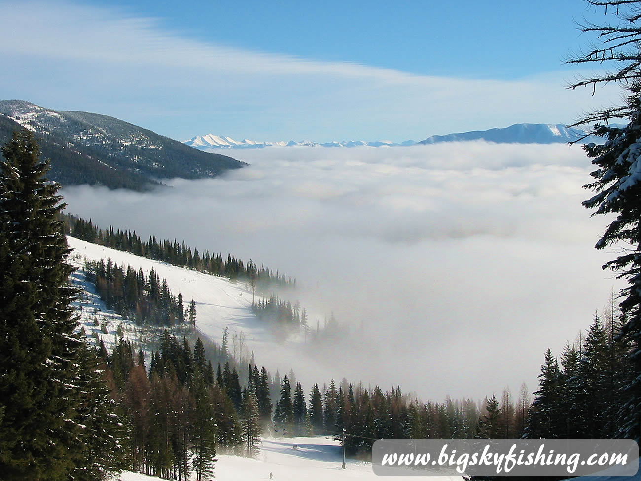 Groomed Intermediate Ski Trail at Whitefish Mountain Resort