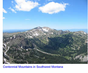 Centennial Mountains seen from Mt. Jefferson