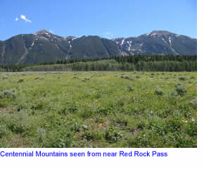 Centennial Mountains seen from Mt. Jefferson