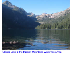 Glacier Lake in the Mission Mountains Wilderness Area