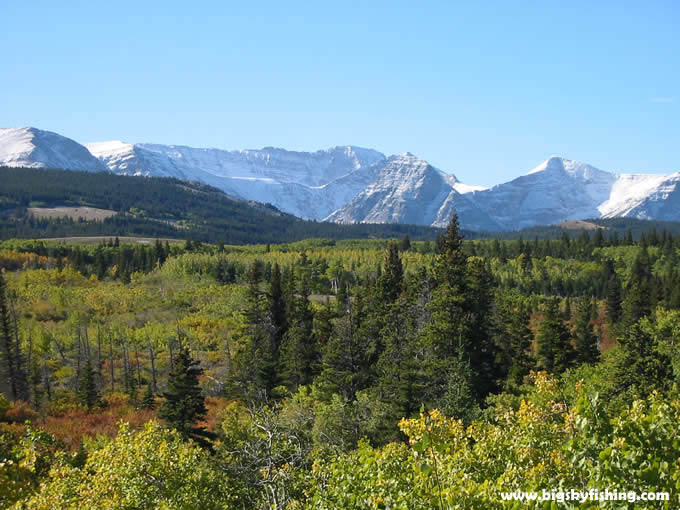 The east side of Glacier National Park, seen from the Blackfeet Indian Reservation