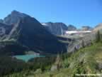 Mt. Gould and Grinnell Lake seen from the Grinnell Glacier Trail (71,616 bytes)