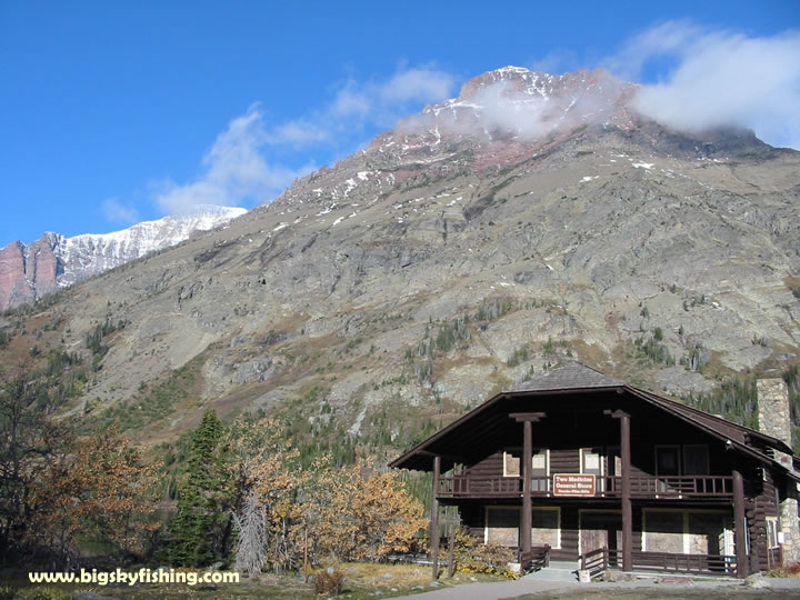 Rising Wolf Mountain and the General Store at Two Medicine Lake