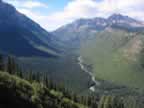 Looking down on the Upper McDonald Creek Valley in Glacier Park (41,050 bytes)