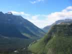 Upper McDonald Creek Valley in Glacier National Park (32,044 bytes)