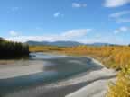 North Fork Flathead River seen from the Big Prairie area in NW Glacier Park (89,187 bytes)