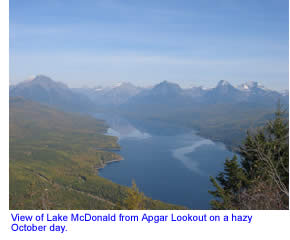 Lake McDonald seen from Apgar Lookout