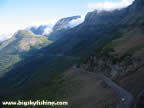 Looking down on the Going to the Sun Road from the trail