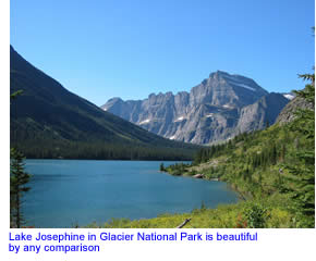 Lake Josephine in Glacier National Park