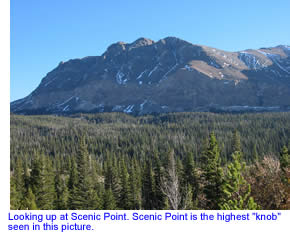 Looking up at Scenic Point