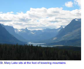 St. Mary Lake in Glacier National Park - seen from a distance