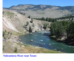 Yellowstone folyó Tower közelében