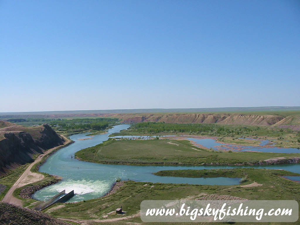 View of Marias River from Tiber Dam