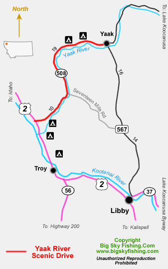 yaak river valley montana map The Yaak River Scenic Drive In Northwest Montana Information yaak river valley montana map