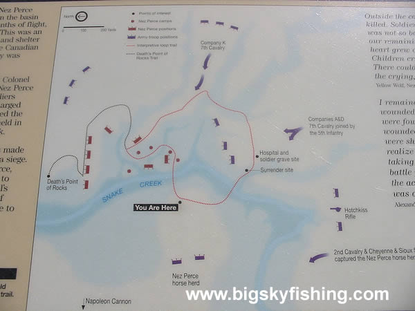 Bear Paw Battlefield Sign : Map of the Battle