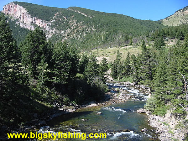 The Boulder River Near Natural Falls Bridge in Montana