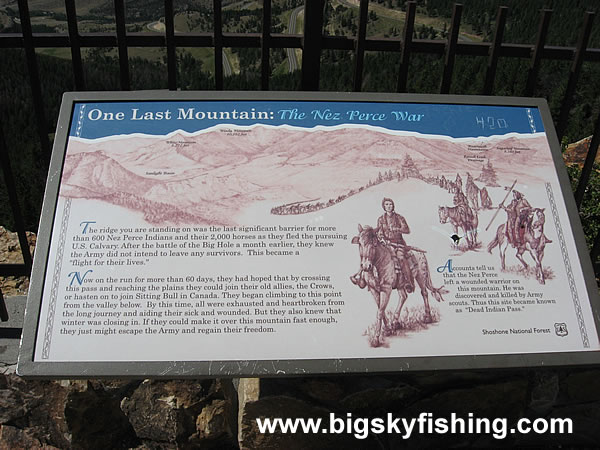Sign at Dead Indian Pass About the Nez Perce War