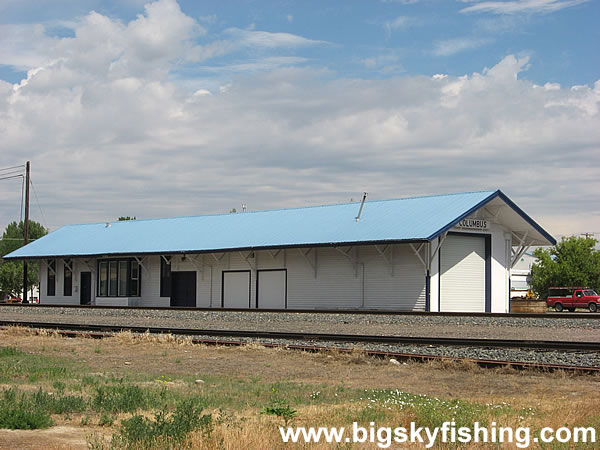 Old Train Depot in Columbus, Montana