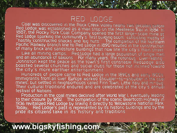 Sign Describing Red Lodge, Montana