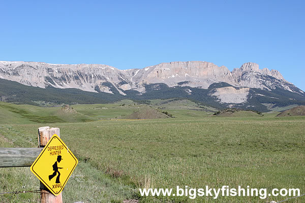 Depressed Hunter Crossing in the Sun River WMA of Montana