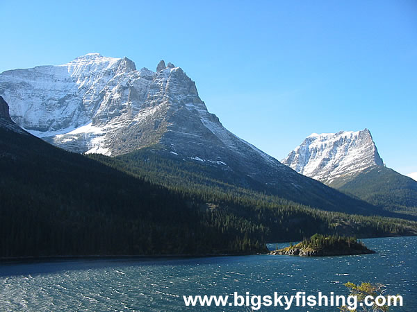 Snow Covered Peaks Along St. Mary Lake