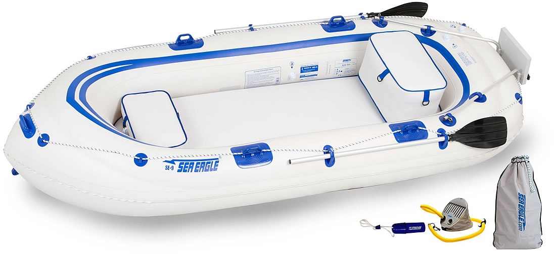 Pathfinder 4 Person Inflatable River Raft Boat Pump 2 Oars Kayak Rafting NEW 