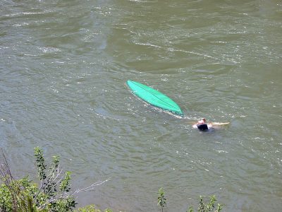 Capsized Canoe on the Blackfoot River in Montana