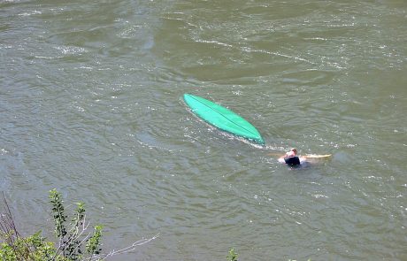 Capsized Canoe on the Blackfoot River in Montana