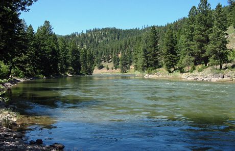 The Blackfoot River in Montana at Thibodeau Bridge Fishing Access Site